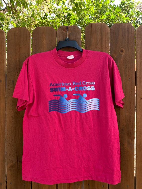 アメリカン　レッドクロス　american red cross Vintage American Red Cross Swim-a-cross Single Stitch T-shirt Size