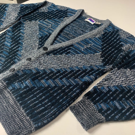Vintage 80s Men’s cardigan sweater size Medium. - image 5