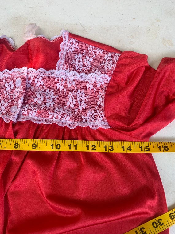 70s Vintage Ladies sleepwear size Small, Red soft… - image 7