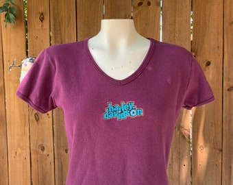 Y2K Vintage Harley Davidson embroidered crop tee size Large, Women’s H-D T-shirt for women, Urban Style, Streetwear.