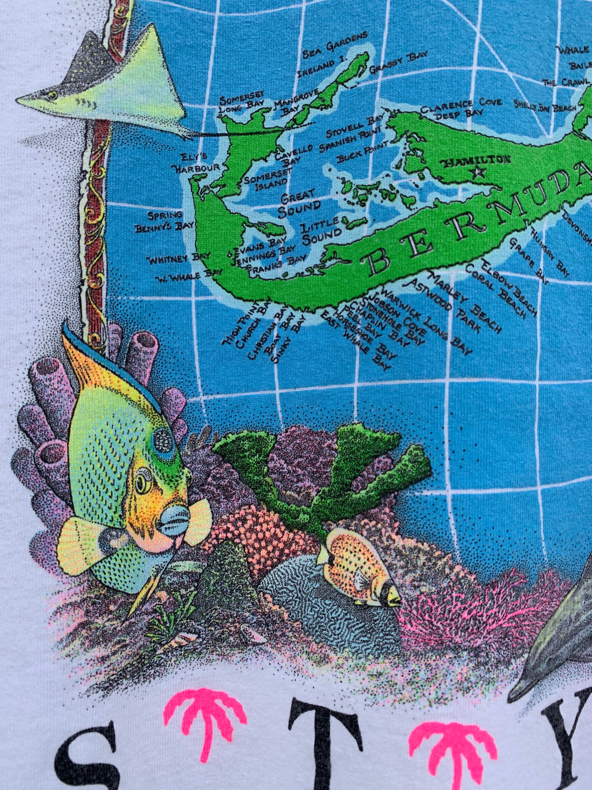 90's Vintage Bermuda Style Single Stitch T-shirt Size L(44 90's Vintage Bermuda Style Single Stitch T-shirt Size L(44