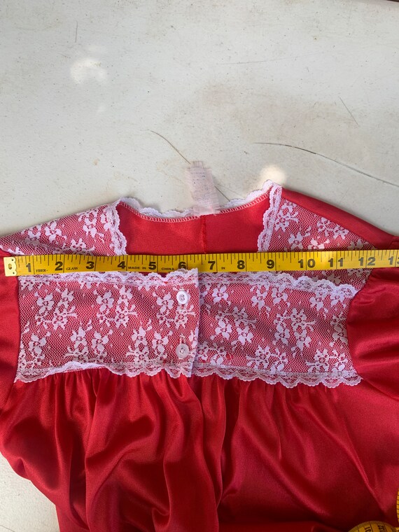 70s Vintage Ladies sleepwear size Small, Red soft… - image 8