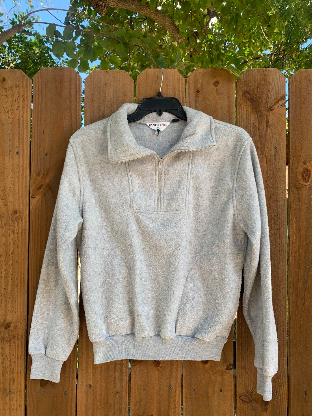 Felpa in pile vintage Pacific Trail con mezza cerniera e tasche