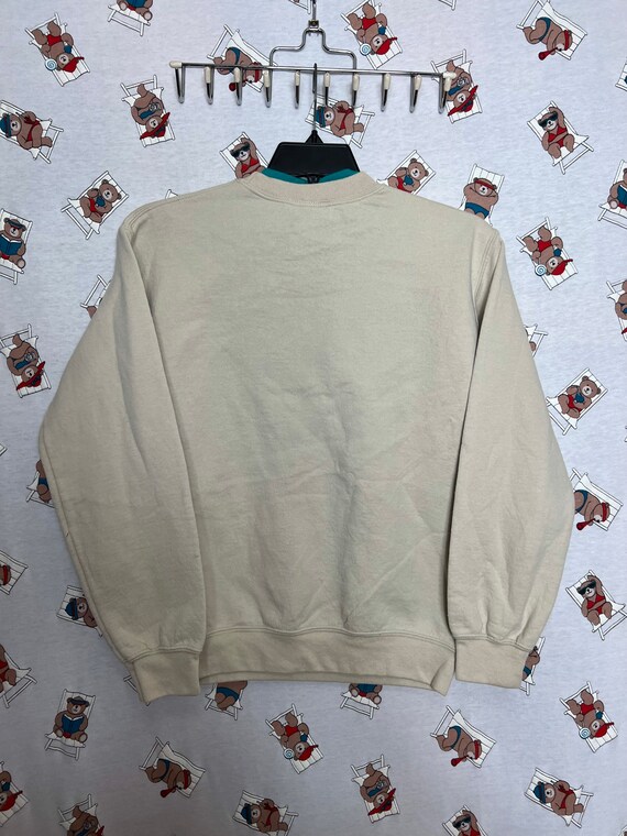 Vintage Grandma sweatshirt turquoise/cream, mock … - image 4