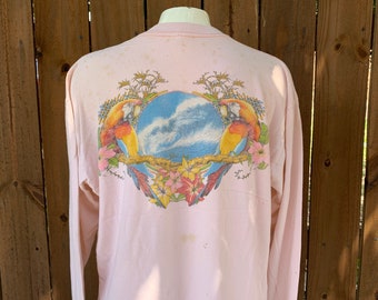 80-90s Vintage Hatchinson Island Florida long sleeve t-shirt size XL, Vintage Florida single stitch T-shirt.