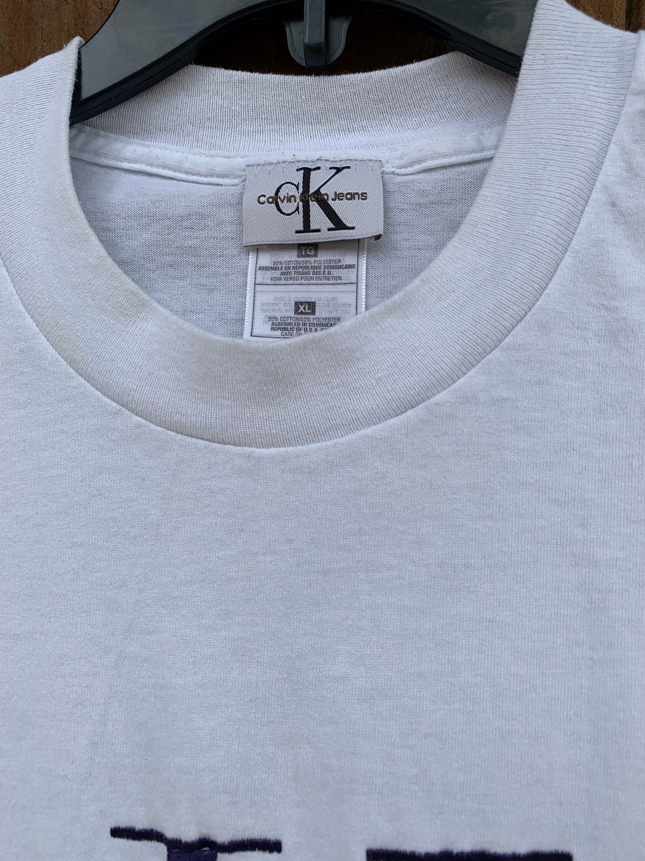 90's Vintage CK Embroidered Single Stitch T-shirt Size XL 90's Vintage CK Embroidered Single Stitch T-shirt Size XL