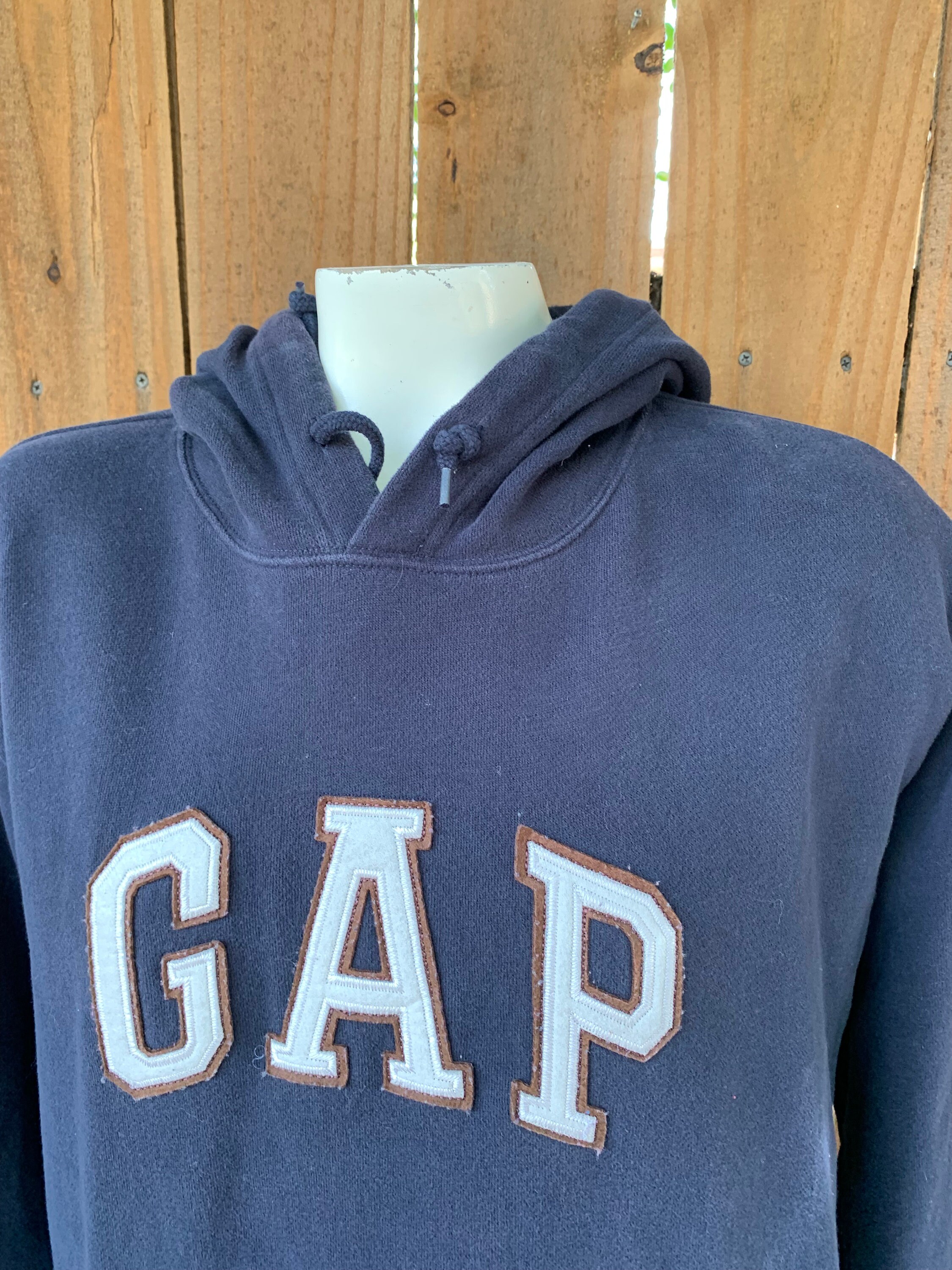 Y2K Vintage GAP Men's Hoodie Size Small, 2000s, Blue Hoodie