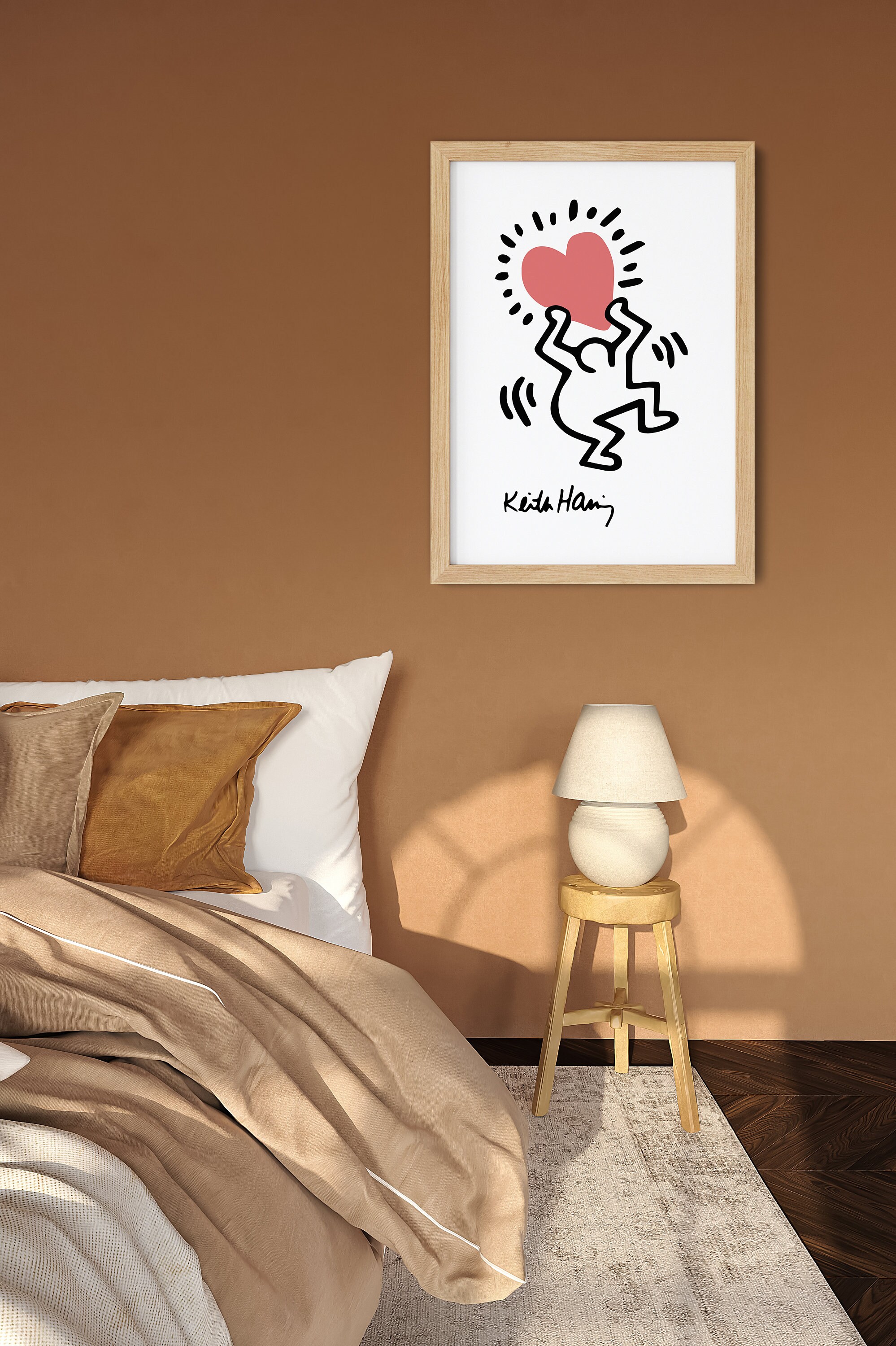 Keith Haring Heart Print, Keith Haring Poster, Keith Haring Love Print ...