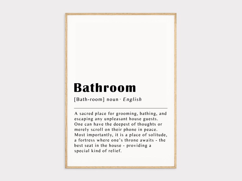 Bathroom Gallery Wall Art Set, Bathroom Set of 8 Prints, Funny Bathroom