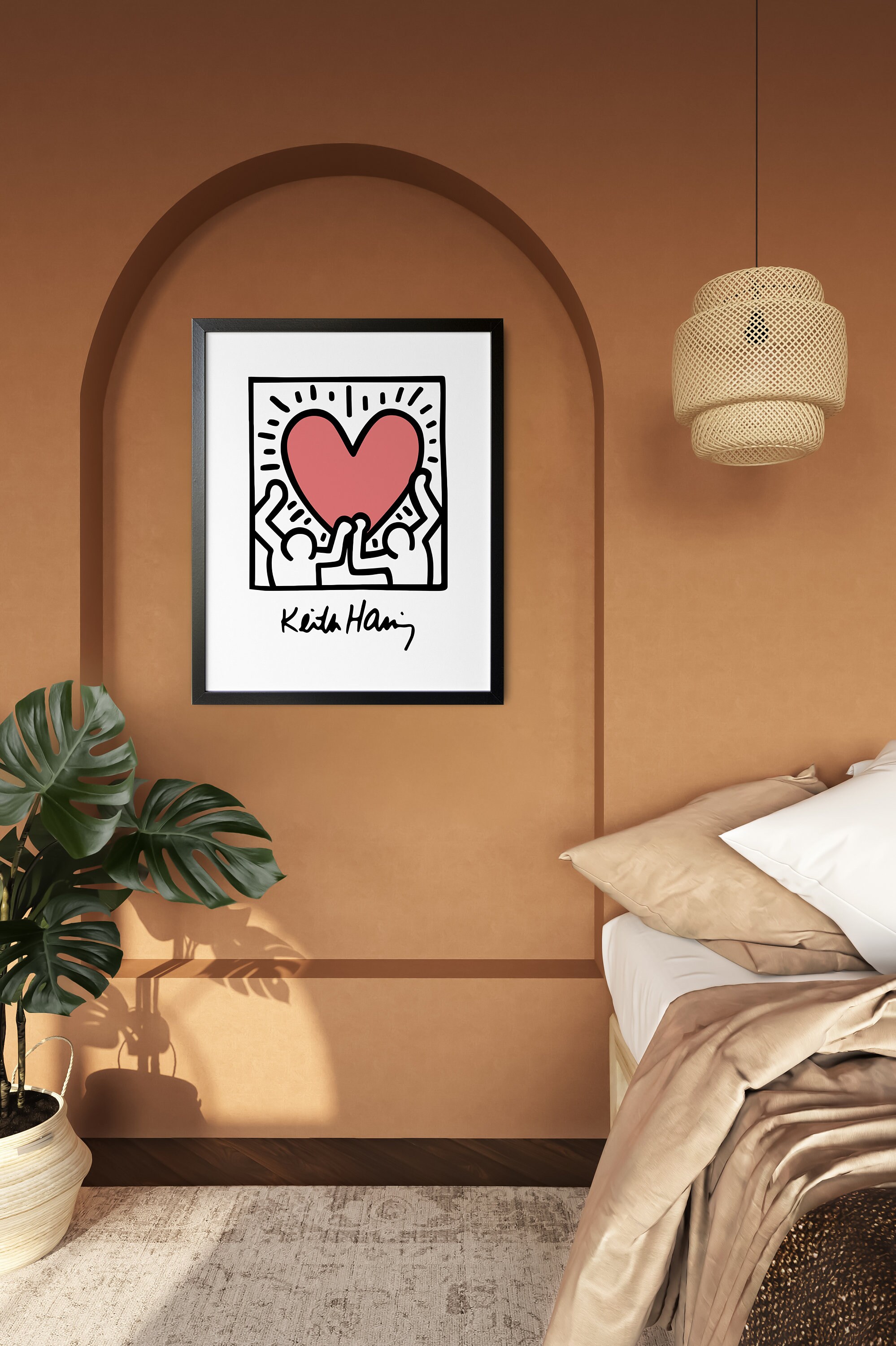 Keith Haring Love Print, Keith Haring Poster, Keith Haring Heart Print ...
