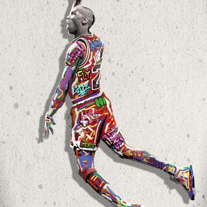Michael Jordan | Basketball | Street Art | Graffiti | Poster Canvas | Wall Art | Print