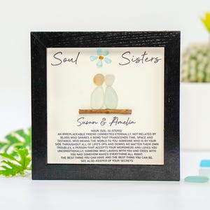 Personalized Soul Sister Definition Sea Glass Art, Birthday Gift for Besties, Best Friend Gift From Sister, Soul Sister Meaning Frame Art