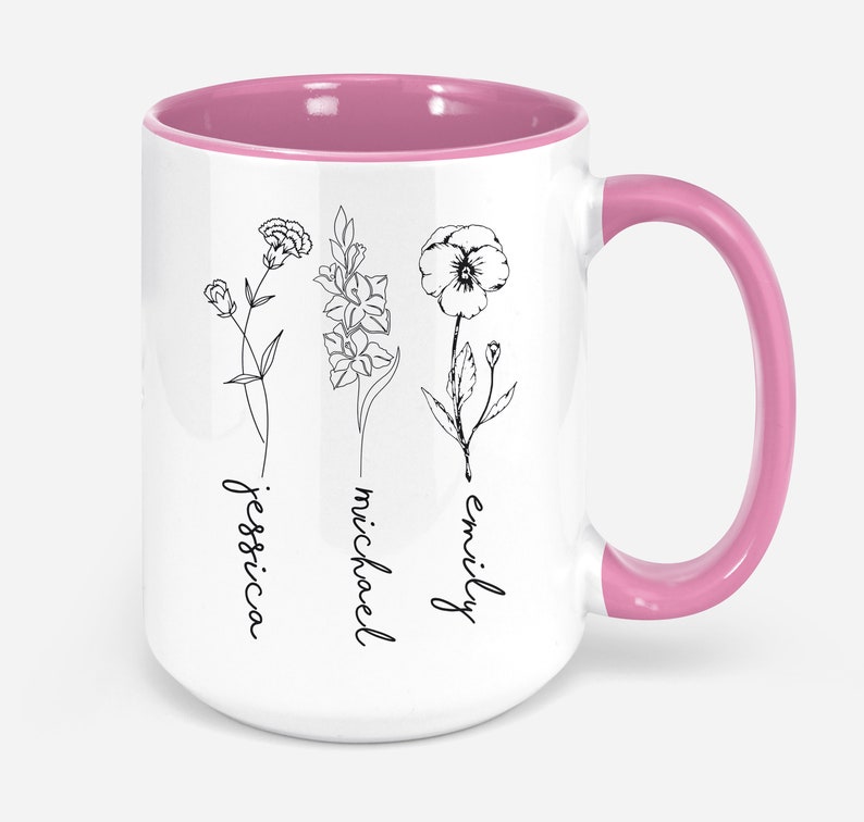 Custom Birth Month Birth Flower Mug Plant Mom Mug Mother’s - Etsy