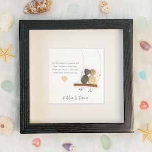 Personalised Best Friend Pebble Picture - Friend Pebble Picture on Swings - Best Friend Birthday Christmas Gift - Gifts For Her - Friendship