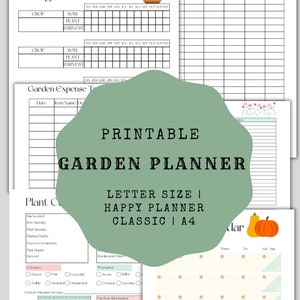 Gartenplaner, Garten Journal, Pflanzen Pflege Tracker, Pflanzen Karte, Gartenkalender, Printable Gartenplaner