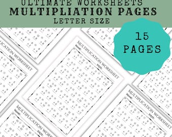 Multiplication Worksheets: Math Practice Problems (Digital Download)