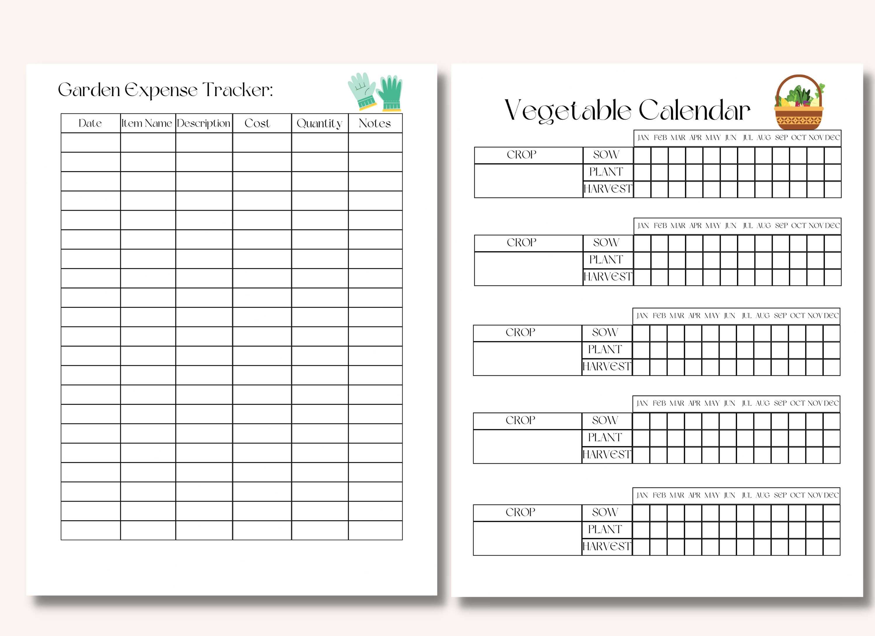 Gardening Planner, Garden Journal, Plant Care Tracker, Plant