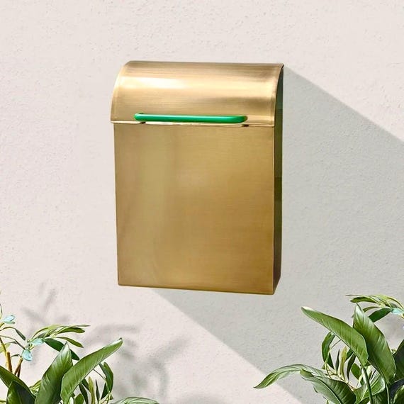 Wall Mounted Mailbox | Metal Mailbox | Modern Mailbox | Colorful Mailbox | Gold Mailbox | Brass Mailbox
