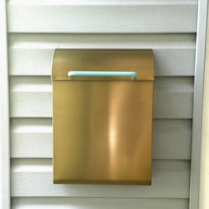 Wall Mounted Mailbox | Metal Mailbox | Modern Mailbox | Colorful Mailbox | Gold Mailbox | Brass Mailbox image 3
