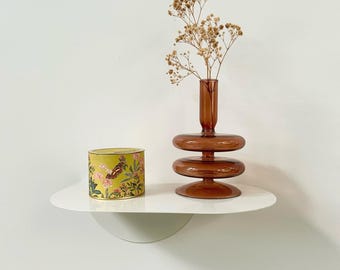 Modern Oval Steel Floating Shelf | Handmade Powder Coated Decor