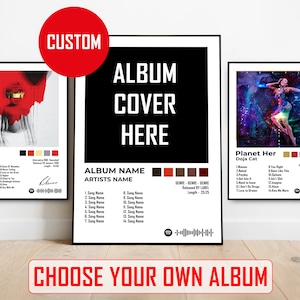 Cartazes de capa de álbum, impressões de capa de álbum, arte de parede personalizada, decoração estética, presentes musicais e pôster, arte de parede com impressões de capa de álbum