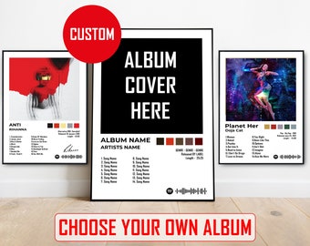 Album Cover Posters, Album Cover Prints, Personalised Custom Wall Art, Aesthetic Decor, Music Gifts and Poster, Album Cover Prints Wall Art
