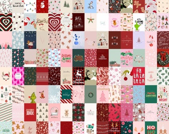 130 Christmas Collage, Christmas Print Set, Christmas Prints, Christmas Wall Decor, Xmas Printable Wall Art, Winter Holiday Gallery