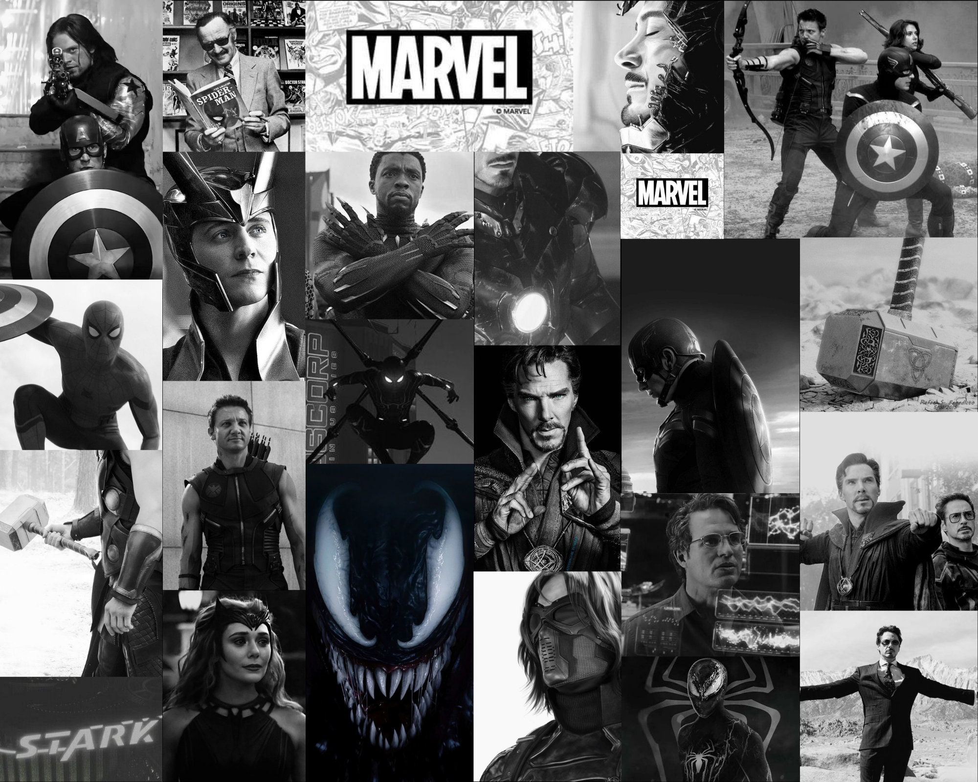 225 Marvel Avengers Rainbow Aesthetic Wall Collage Marvel Etsy