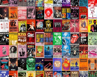 530PCS Vintage Concert Poster Set, Classic Rock Art Prints, Musıc Decor, Music Memorabilia, Gift for Music Lovers,  Vintage Music Posters