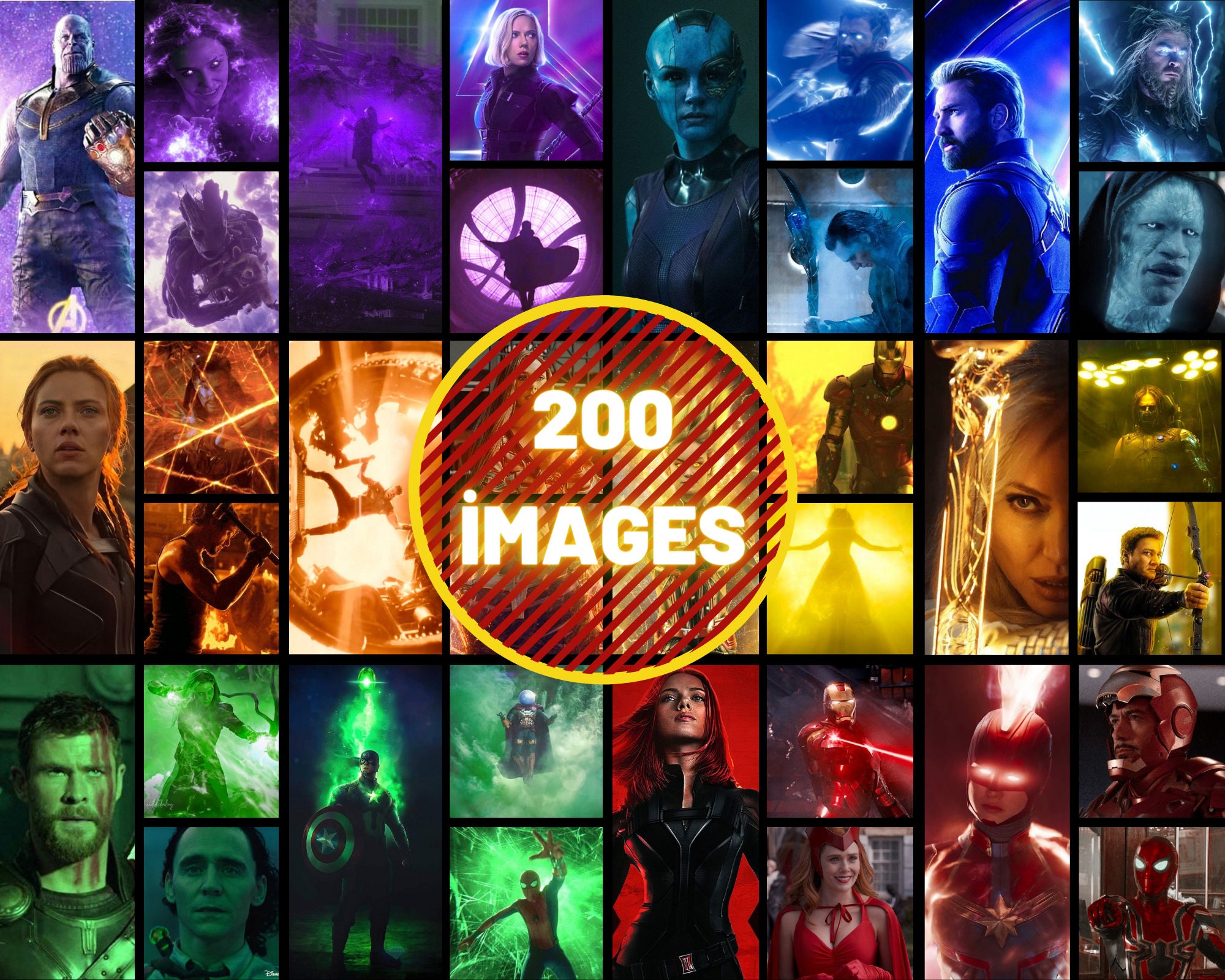 200pcs Marvel Avengers Rainbow Aesthetic Wall Collage Marvel Etsy
