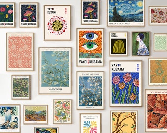 140 ECLECTISCHE MEGABUNDEL Galeriemuurset, afdrukbare muurkunst, eclectische galerijmuurkunst, vintage print, boho kunst aan de muur, galerij muurcollage