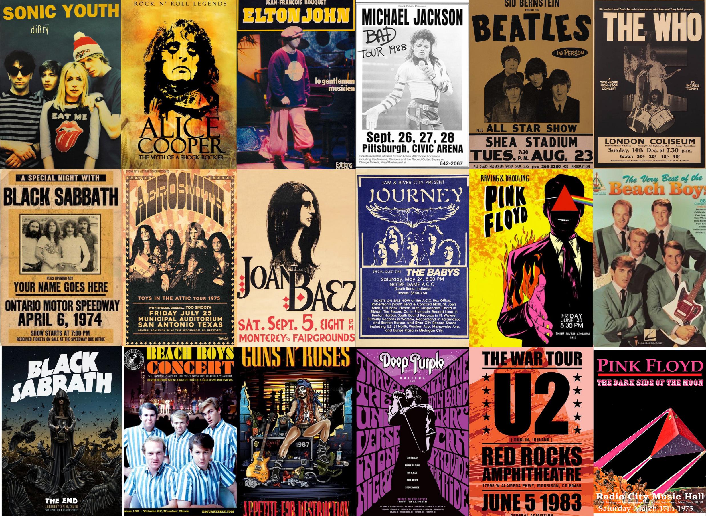 650PCS Vintage Concert Poster, Retro Band Poster, Classic Rock 