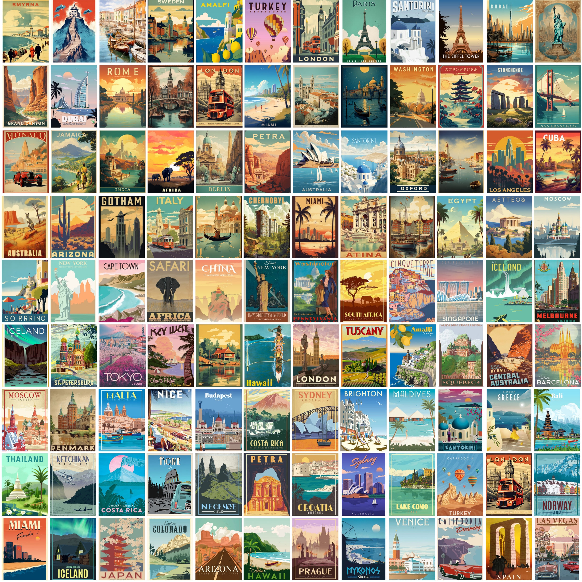 VINTAGE TRAVEL POSTERS by ALECSE™ – My Retro Poster