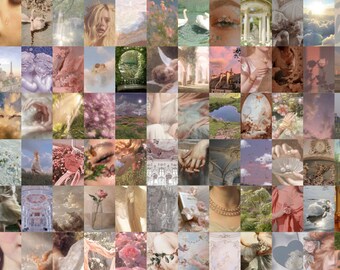 110 PCS Angel Core Aesthetic Wall Collage Kit | Dreamy Wall Art | Pastel Room Decor Wall Collage | Cottagecore Decor Bedroom | Collage Kit