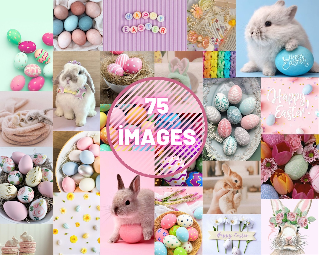 Easter Wall Digital Collage Sheets Rainbow Easter Wall Etsy Canada