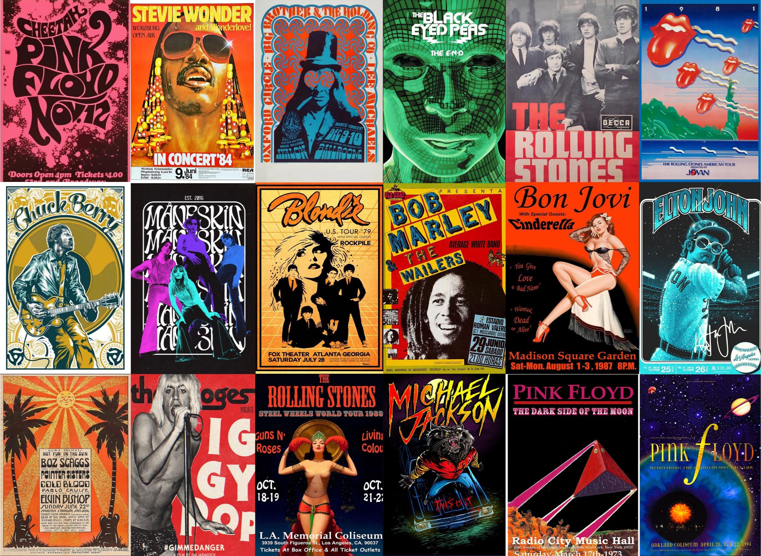650PCS Vintage Concert Poster, Retro Band Poster, Classic Rock