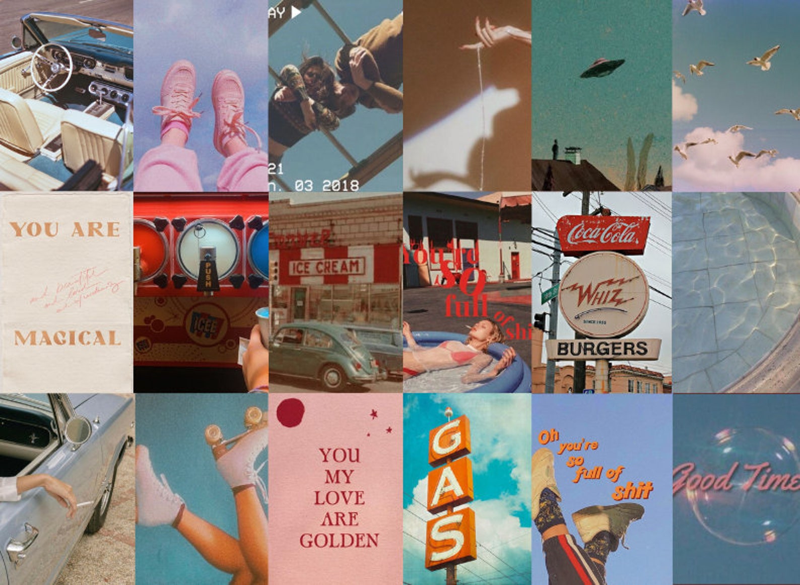 60 PCS Retro Aesthetic Wall Collage Kit Retro Wall Decor Etsy Australia