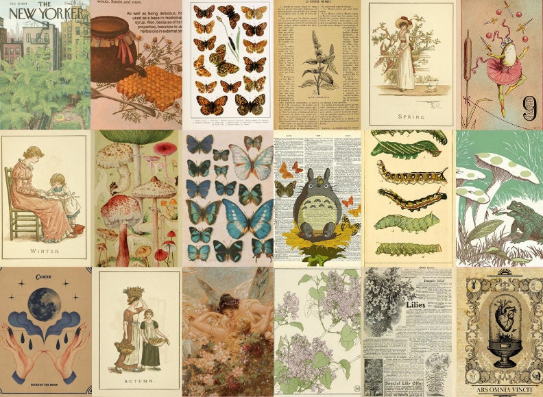 250 PCS | Vintage Poster Wall Collage Kit | Vintage Posters | Wall ...