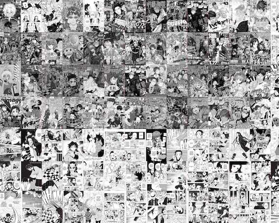 PRINTED 144 PCS Manga Panel Wall Collage Anime Wall Collage -  Israel