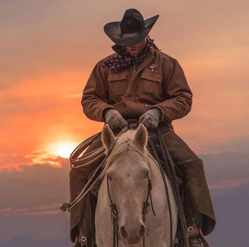 Cowboy photo sunset