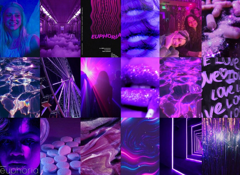 110 Euphoria Aesthetic Wall Collage Kit Purple Room Decor - Etsy UK