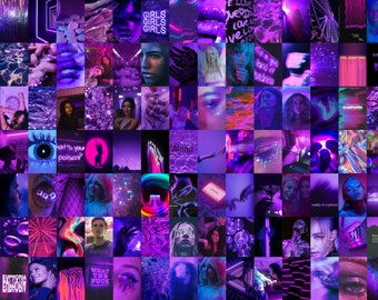 110 Euphoria Aesthetic Wall Collage Kit, Purple Room Decor, Collage Kit Wall Decor, Aesthetic Room Decor, Purple Wall Collage Kit