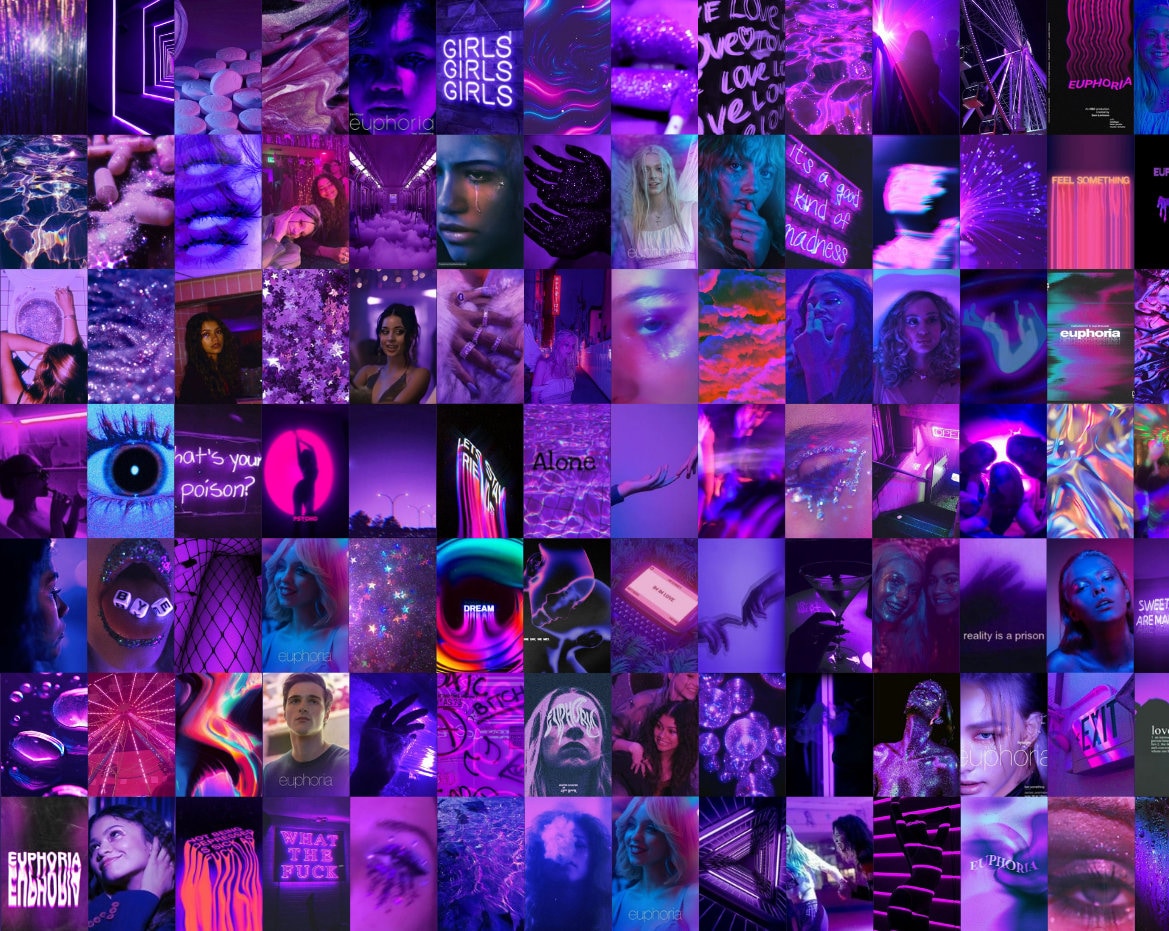 110 Euphoria Aesthetic Wall Collage Kit Purple Room Decor - Etsy UK