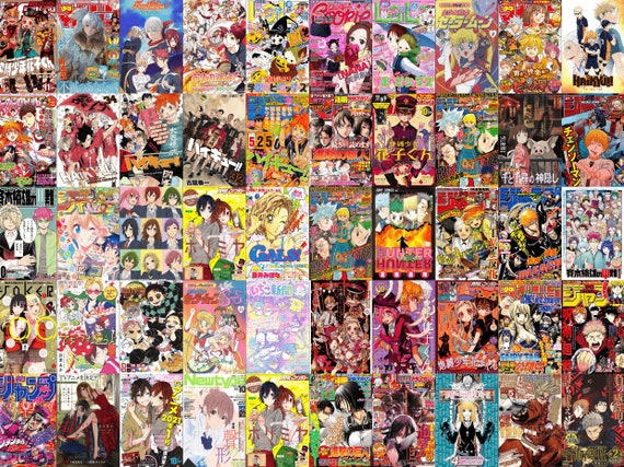 1000PCS Anime Manga Magazine Covers Anime Collage Kit 