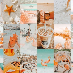 Peach Aesthetic Wall Collage Kit Peach Aesthetic Room Decor - Etsy