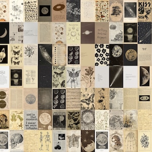150 Vintage Aesthetic Photo Collage Kit, Grunge Room Decor, Fairycore Wall Art, Retro Home Prints, Vintage Home Decor, Vintage Wall Art Gift
