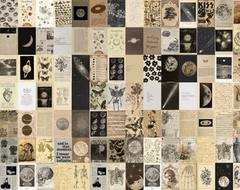 150 Vintage Aesthetic Photo Collage Kit, Grunge Room Decor, Fairycore Wall Art, Retro Home Prints, Vintage Home Decor, Vintage Wall Art Gift