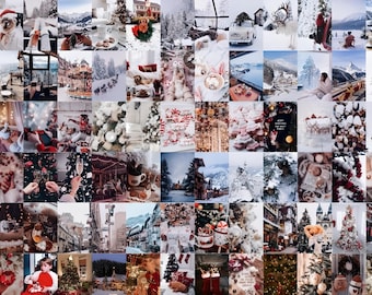 100 Christmas Wall Prints | Christmas Decor | Wall Collage | Christmas Wall Art | Winter Aesthetic | Christmas Gift | Christmas Prints
