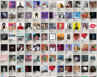 1200PCS minimalistische albumhoesposter, albumafdrukken, muziekmuurdecoratie, muziekposterafdrukken, digitale muziekalbumposters, muziekmuurkunstkamer