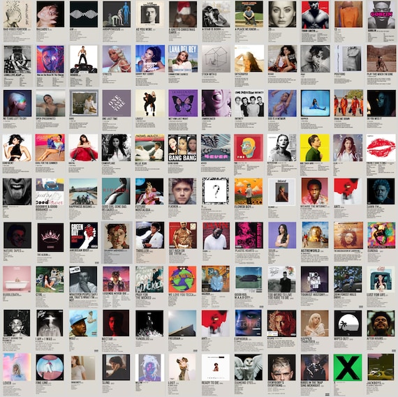 1200PCS Minimalist Album Cover Poster, Album Prints, Music Wall